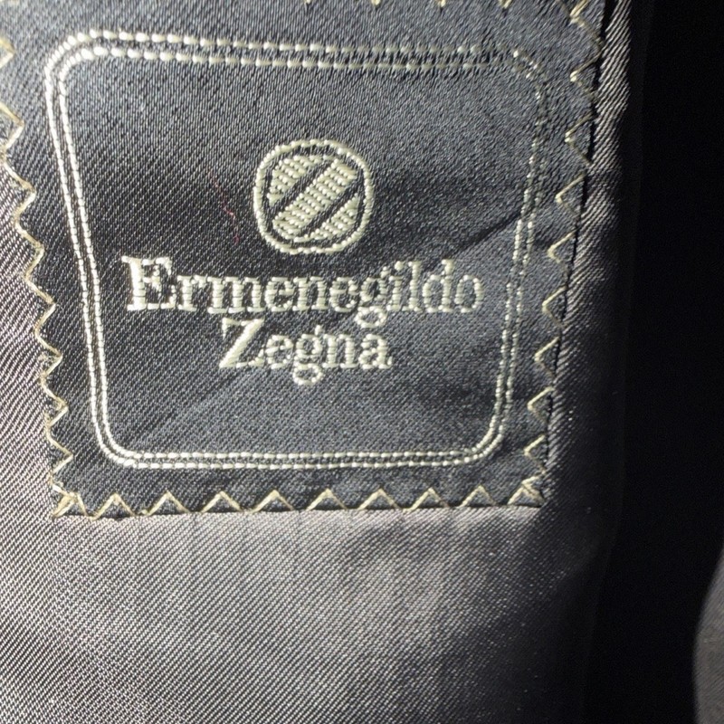 Ermenegildo Zegna Wool Tweed Plaid Blazer 42R Gray/Blue 2-Button Vent gallery