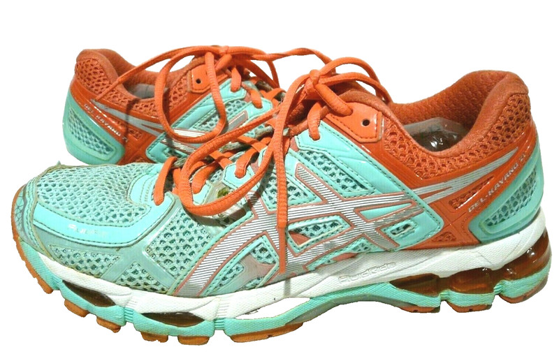 Asics Gel Kayano 21 T4H7N Womens Size 8.5 Running Shoes Sneakers Green Coral