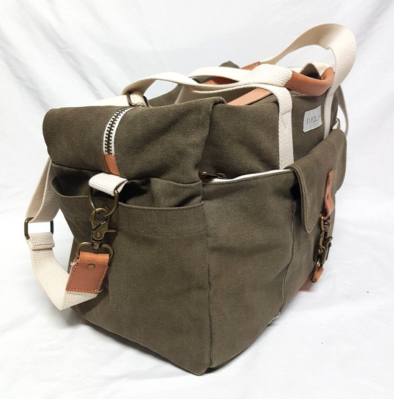 BIRDLING OVERNIGHTER MOSS CANVAS DUFFLE WEEKENDER TRAVEL BAG gallery