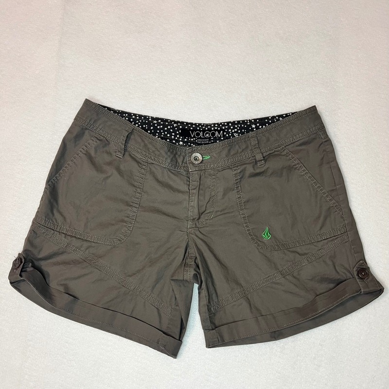 Volcom Starstruck 7 Women’s Brown Olive Green Shorts Y2K Size 1 B0929P0