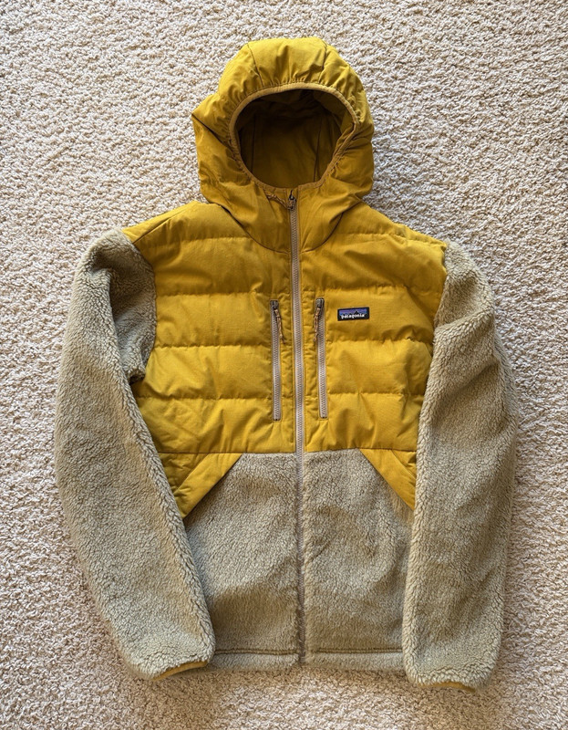 Patagonia Men’s Driftwood Canyon Full-Zip Fleece Jacket Colorblock Yellow/Beige