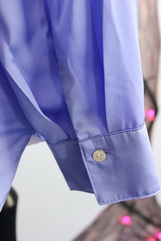 M&S Collection Satin Look Periwinkle Shirt Summer City Academia UK 16 EUR 44 gallery