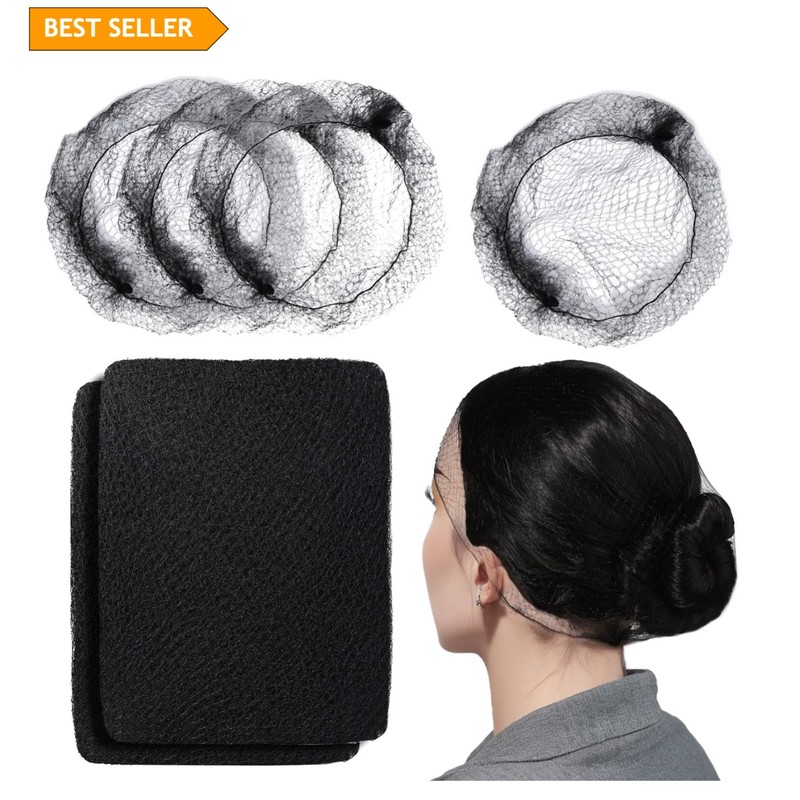 Lightweight 60 Pcs Black Hair Nets – Invisible Style for Clean & Tidy Looks