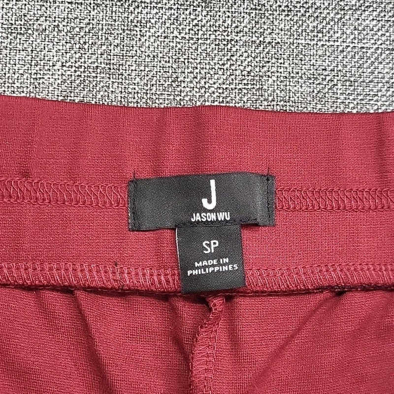 J Jason Wu Ponte Knit Pull On Cropped Pants Petite Small Sz Cabernet w Pockets gallery