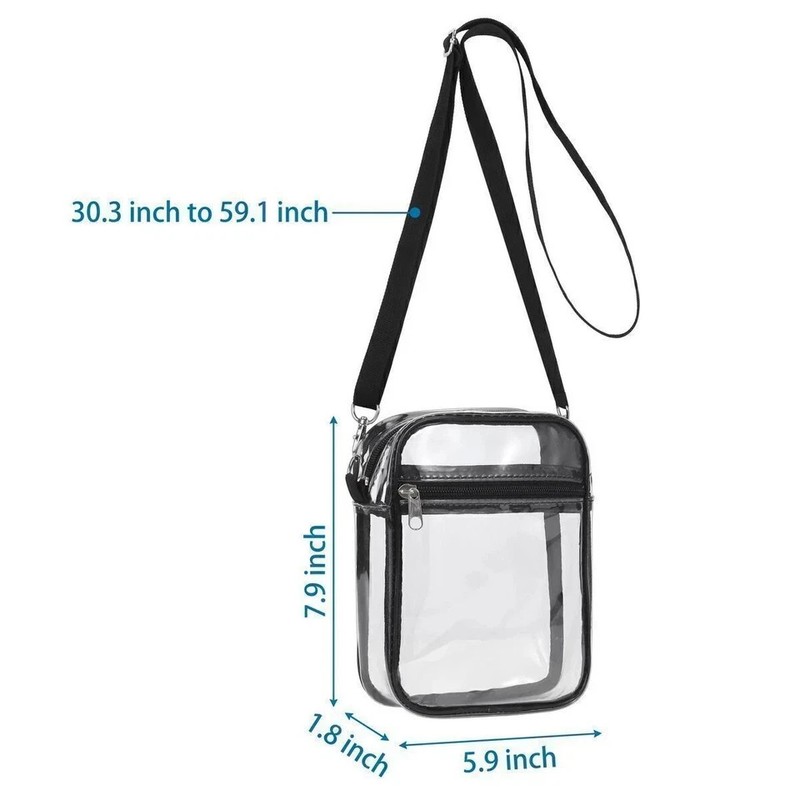 Clear Purse Stadium Approved Clear Bag See Through Zipper Crossbody Shoulder Bag gallery