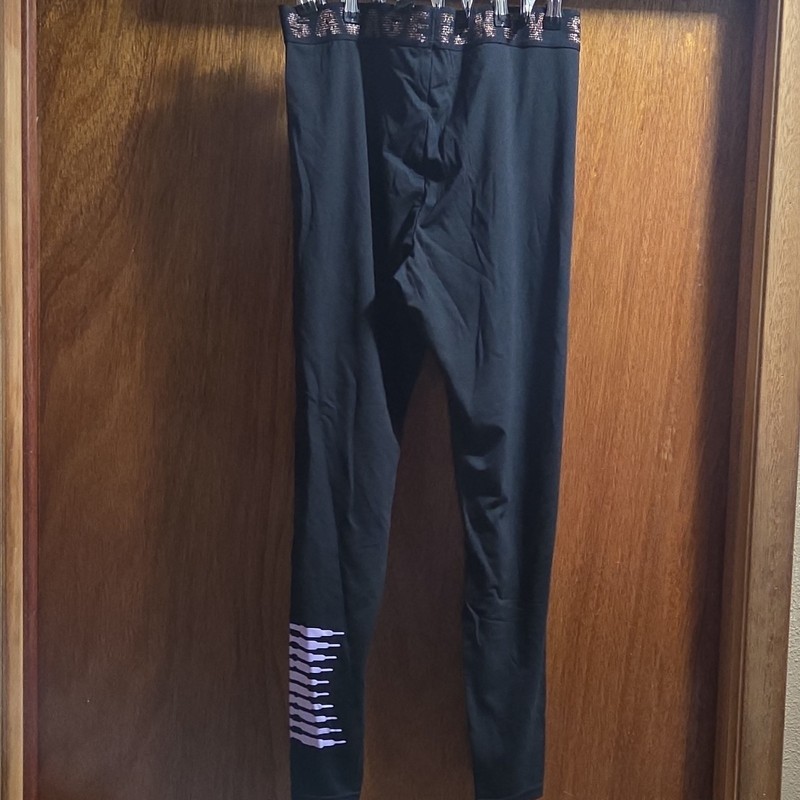 Savage X Fenty Black Logo Waist High Rise Ankle Leggings 2X Yoga gallery