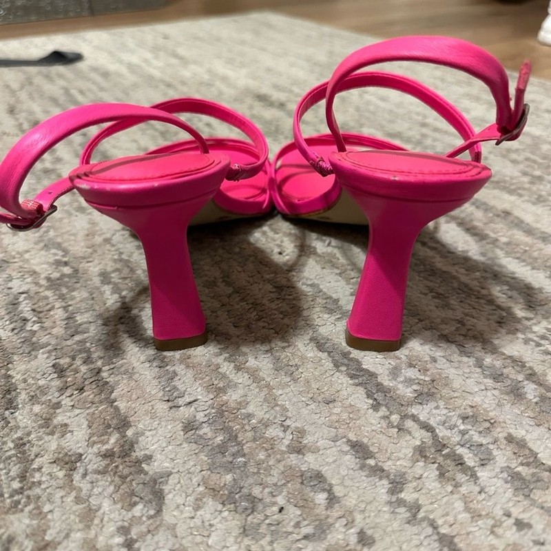 Gianni Bini Hot Pink Square Toe Strappy Heels gallery