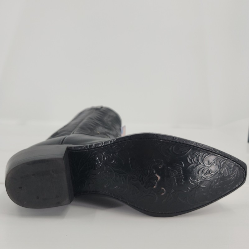 Vintage Tony Lama 1799L Black OL Buck Cowboy Boots Men 7.5B LN Toe USA NOS w/Box gallery