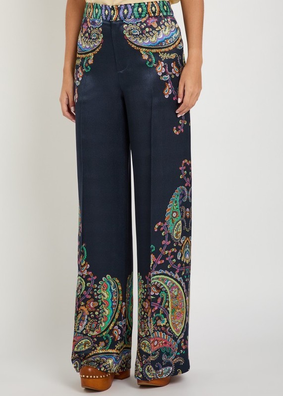 ETRO Paisley-print satin Luxury Women’s trousers, Size 6 – 14 , BNWT