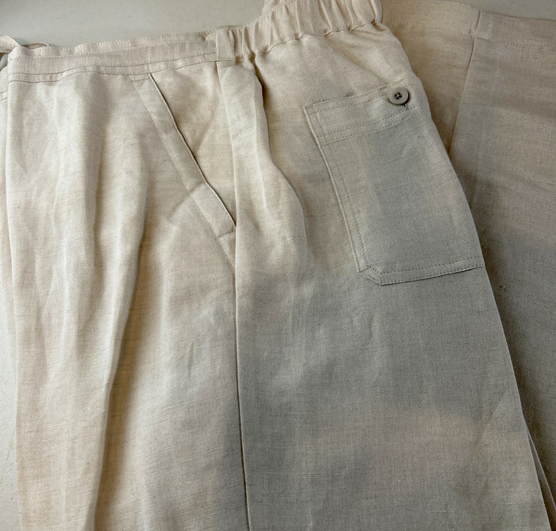 NEW Cubavera Mens Linen Viscose Pants Beige Sz XL Stretch Waist $70