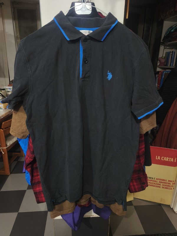 U.S. Polo Assn. Men’s Polo Shirt – Blue Details – Size L – Good Condition