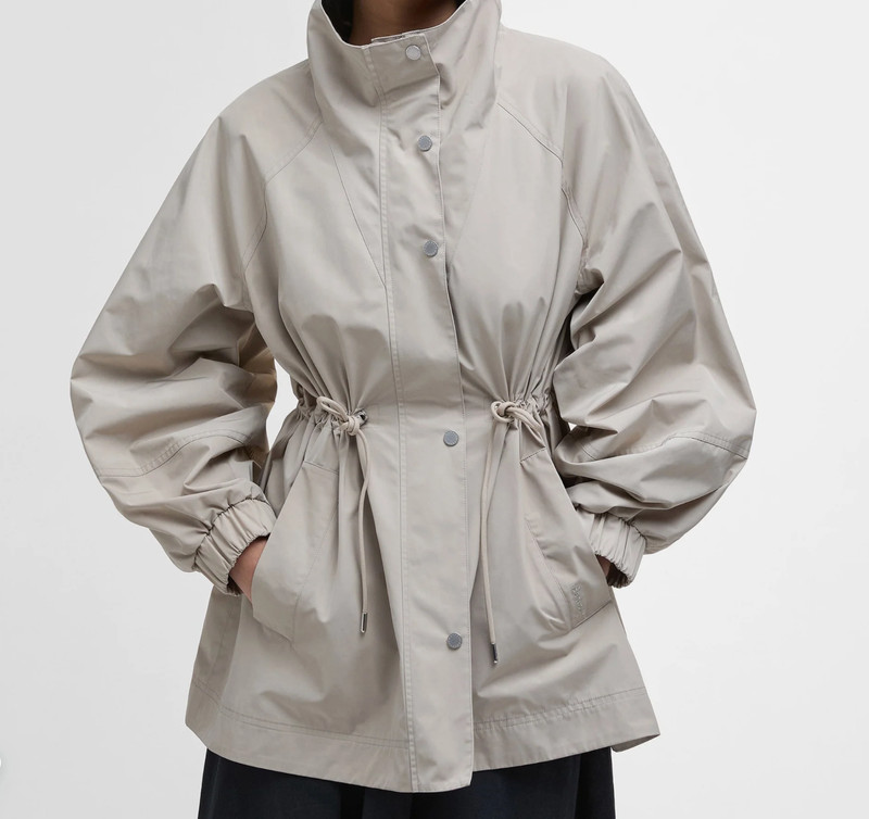 Suri Showerproof Jacket - Light Sand/Safari Dress Tartan MSRP$440 British Chic gallery