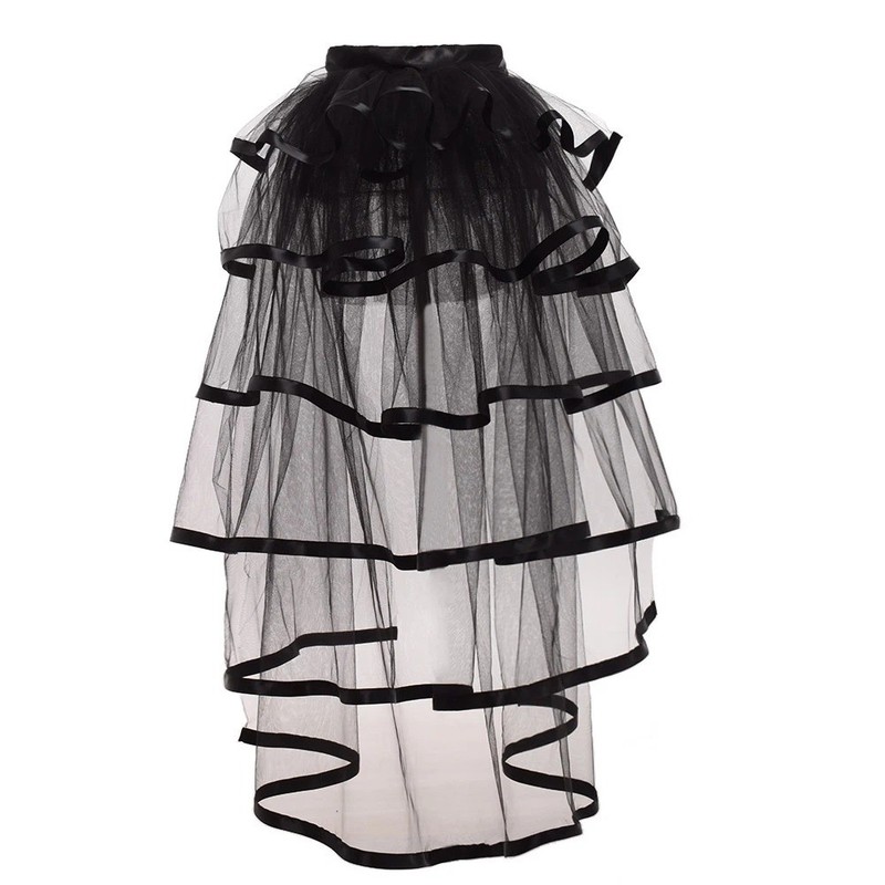 Women Victorian Tie-on Bustle Skirt Gothic Skirt Tutu Skirt Steampunk Ruff Dress