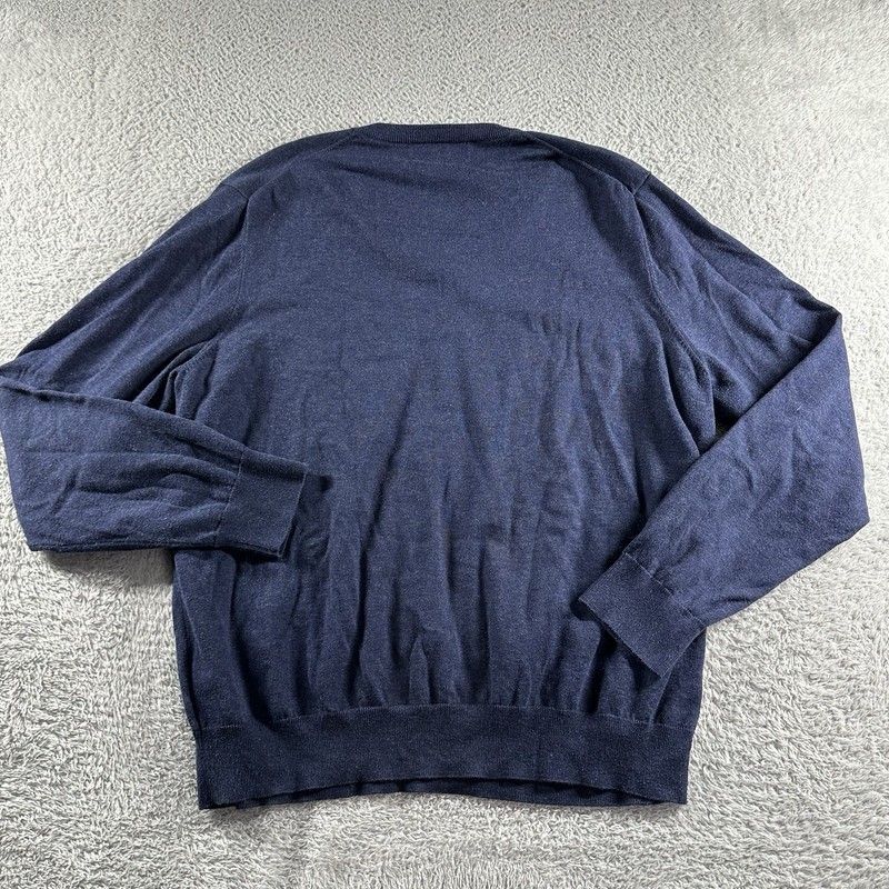 Brooks Brothers Sweater Mens XL Blue Supima Cotton V Neck Casual Dressy gallery
