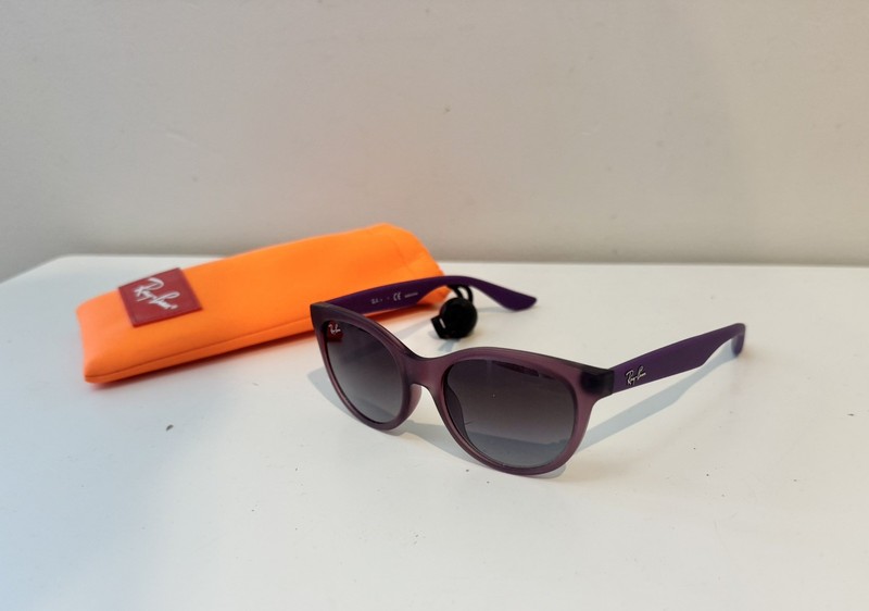 Ray-Ban Child Sunglasses Havana Frame, Dark Brown Gradient Lenses, 46MM, Purple