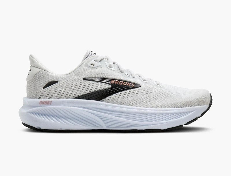 Brooks Ghost 18 White Black Rose Gold 120482-1B-105 Size 11w New in box 11 women