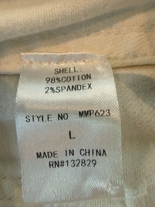 Miou Muse White Wide Leg Crop Jeans Raw Hem High Rise Stretch Denim Size L gallery