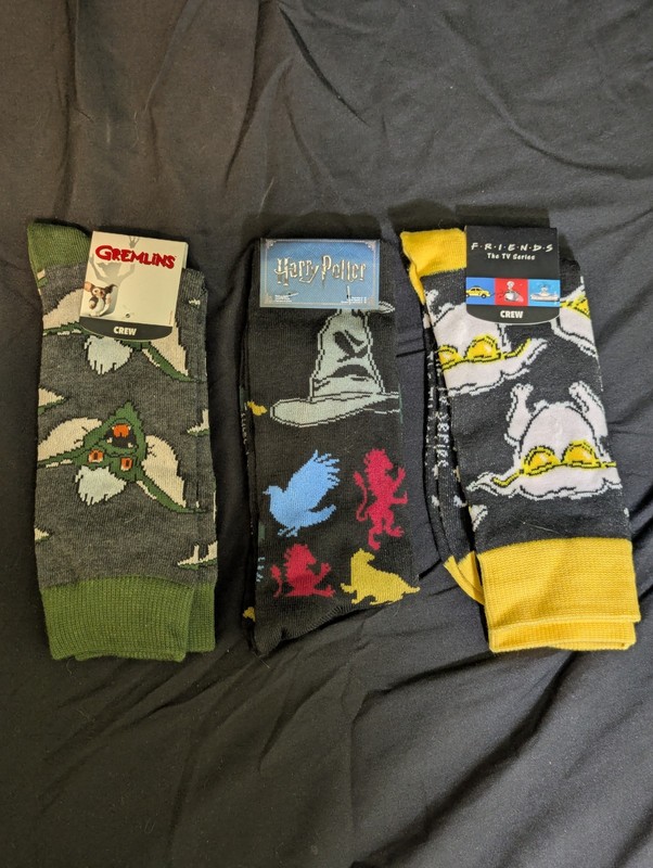 Loot Crate Exclusive Themed Crew Socks Size 10-13 & 6-12 – 3 Pair Lot