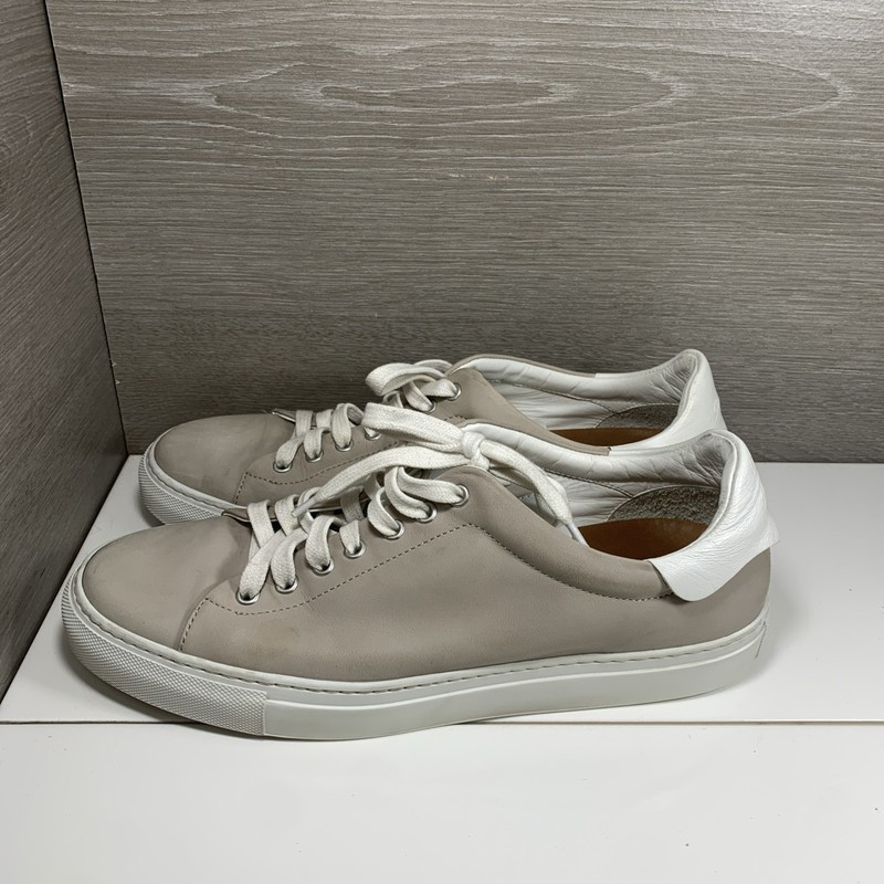 Good Man Edge Lo-Top Sneakers Beige Leather Casual Shoes US Sz 10 Made in Italy gallery