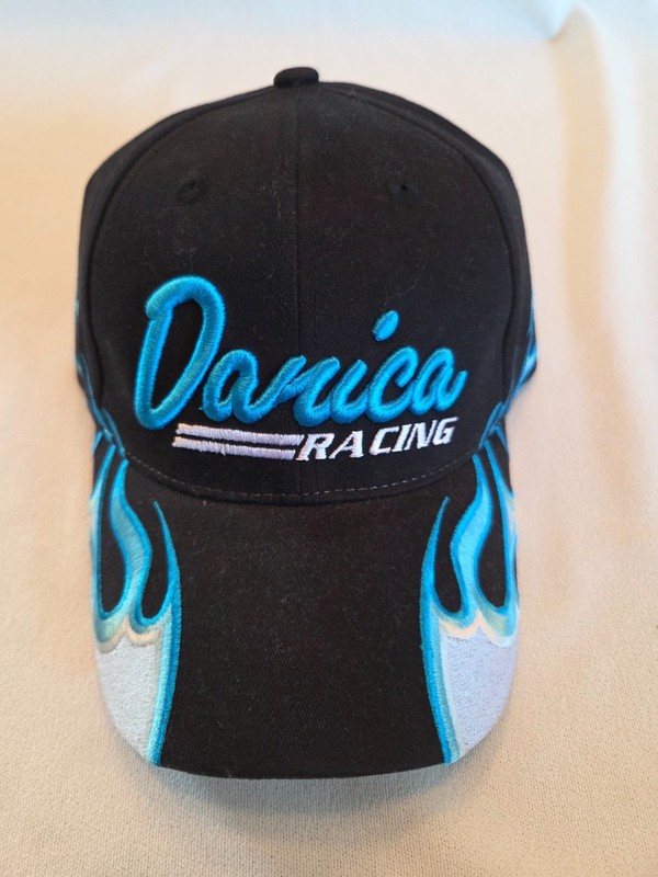 Danica Patrick Racing Black w/ Blue Flames Strapback Hat Main Gate NWT