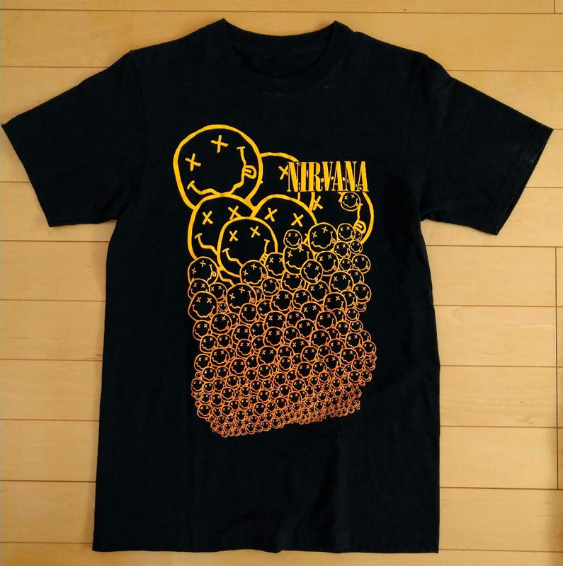 Nirvana Many Smiles Smiley Face Black Unisex T-shirt Size S-5XL