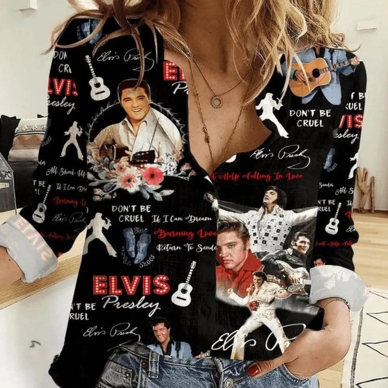 King Of Rock Music Shirt Vintage Retro 50s Fan Gift Women Casual Tee