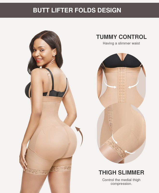 Lover-Beauty Shapewear Bodysuit Fajas Colombianas Small Light Skin Tummy Control gallery