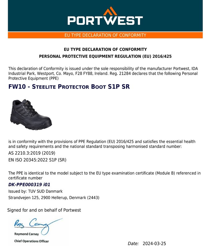 Portwest Steelite Protector Boots Safety Work Steel Toe Cap Leather Shoes Black gallery