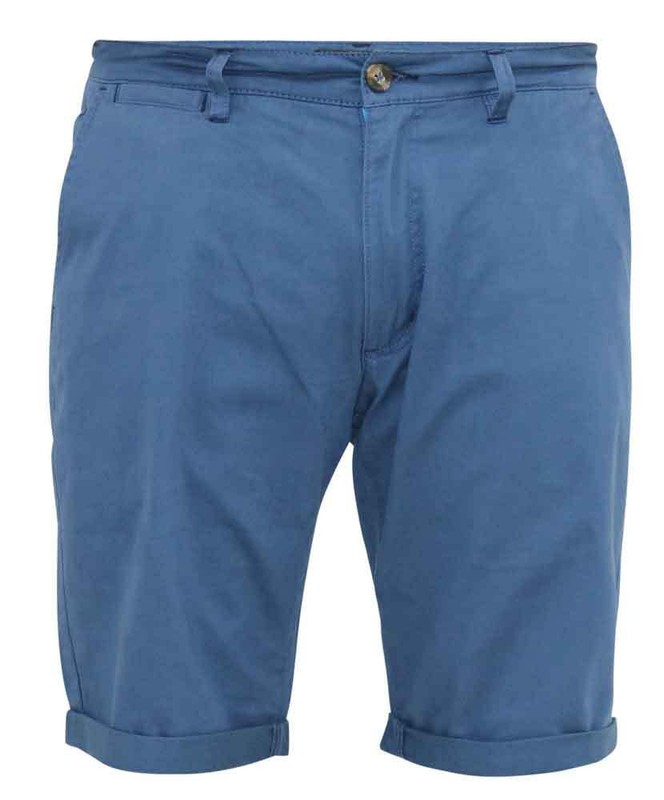 D555 Duke Mens Blue Stretch Chino Shorts 30 32 34 36 38 40 (201302R) gallery