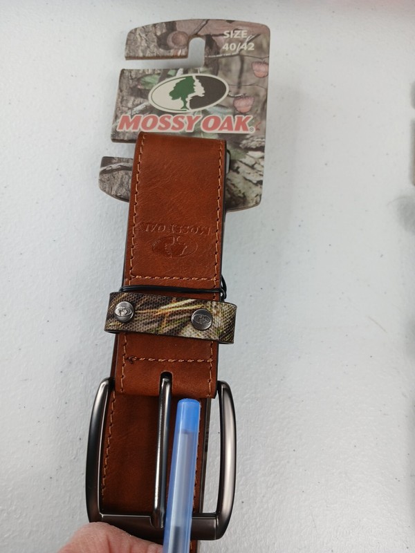 Mossy Oak Men's Belt Brown Faux Leather Belt Size's 32/34, 36/38, 40/42 #192A gallery