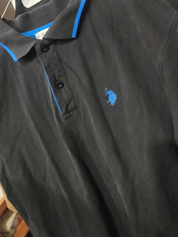U.S. Polo Assn. Men's Polo Shirt - Blue Details - Size L - Good Condition gallery