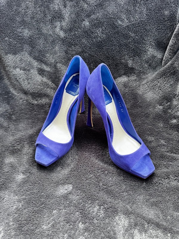 Christian Dior women shoes size 37 Blue Suede