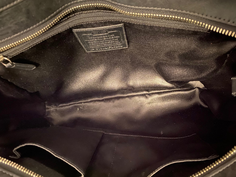 COACH NWOT $698 Taylor Alexis F25252 Black Pleated Leather Carryall Shoulder Bag gallery