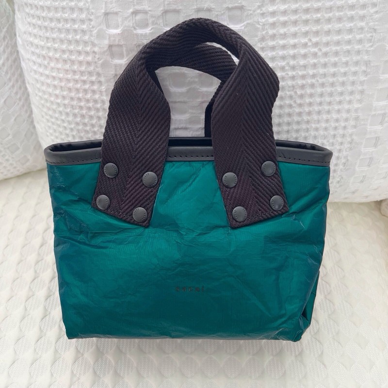 Sacai Mini PU Tyvek Coal Tote