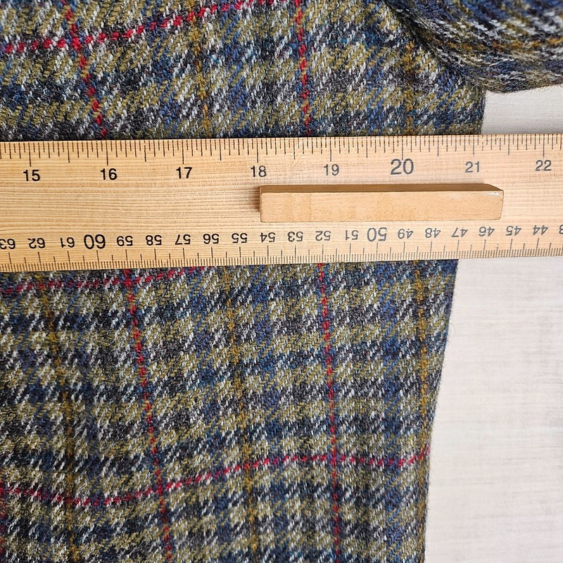 DAKS Signature Womens Tweed Blazer Jacket UK16 Green Blue Beige & Red Wool Check gallery
