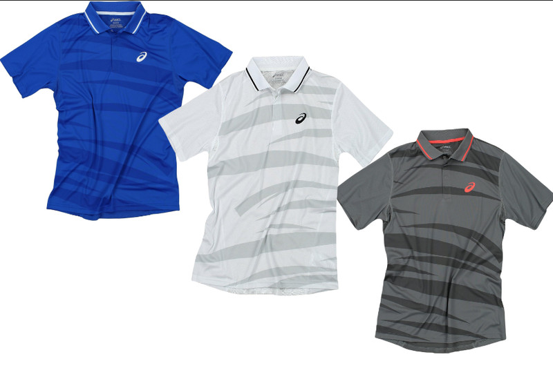 Asics Men's Graphic Short Sleeve Golf Shirt Polo, 3 Colors