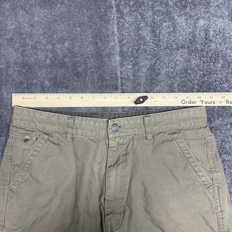 REI Shorts Mens 34 Beige Chino 100% Cotton Duck Fabric Durable Workwear 34x9 gallery