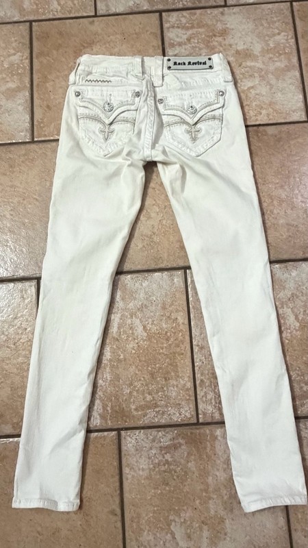 Rock Revival Women's Amber AKS White Skinny Jeans 25 (Woman’s 0) gallery