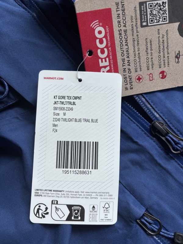 Men's Size Medium Blue Marmot Gore-Tex Component Ski Jacket gallery