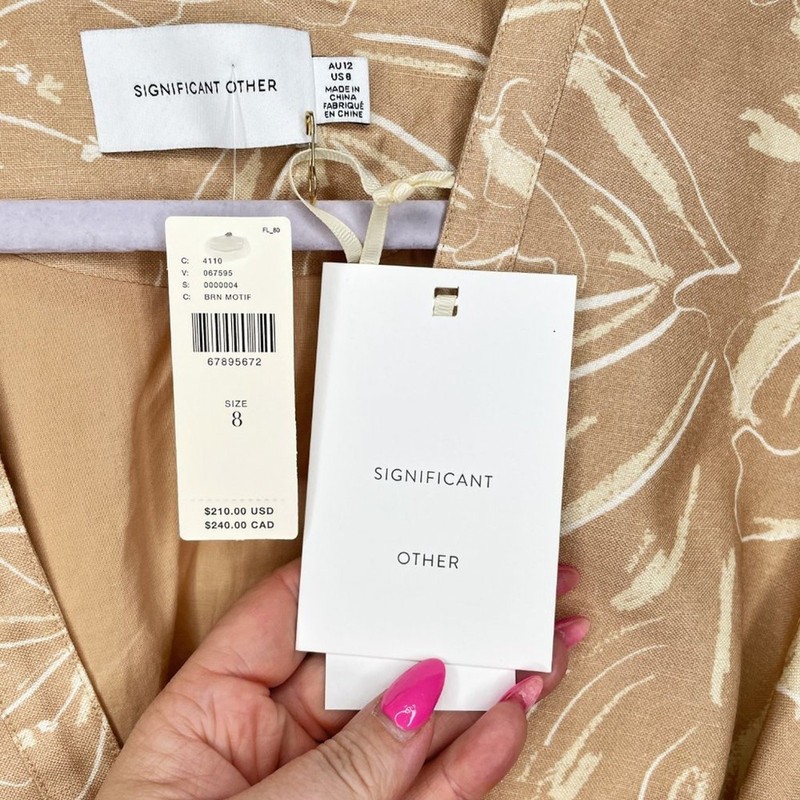 NWT Anthropologie Significant Other Carina Floral Puff Sleeve Tie Waist Crop Top gallery