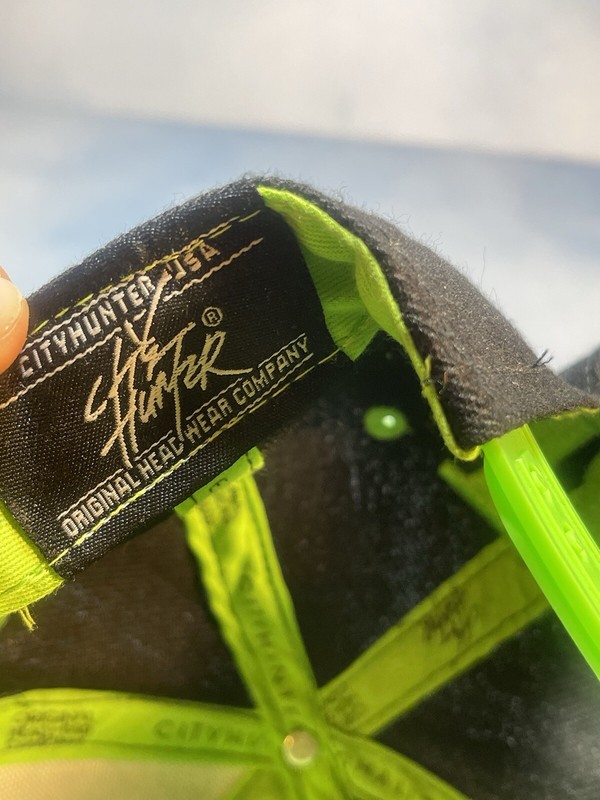 Washington DC - City Hunter Baseball Hat - Black & Lime Green Snapback Cap gallery