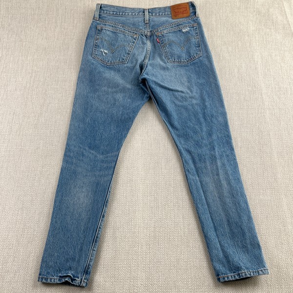Levis 501 Slim Jeans Womens 29" x 29" Grunge Distressed City Hipster Blue Punk gallery