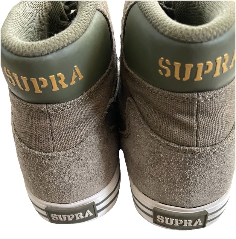 SUPRA Vaider HIGH-TOP Skate SNEAKERS Shoes Olive SUEDE and Canvas Size 8 1/2 EUC gallery