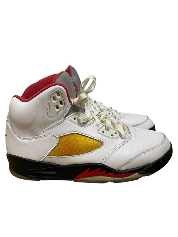 Nike Air Jordan 5 Retro Fire Red 2020 DA1911-102 White Red Size 10.5