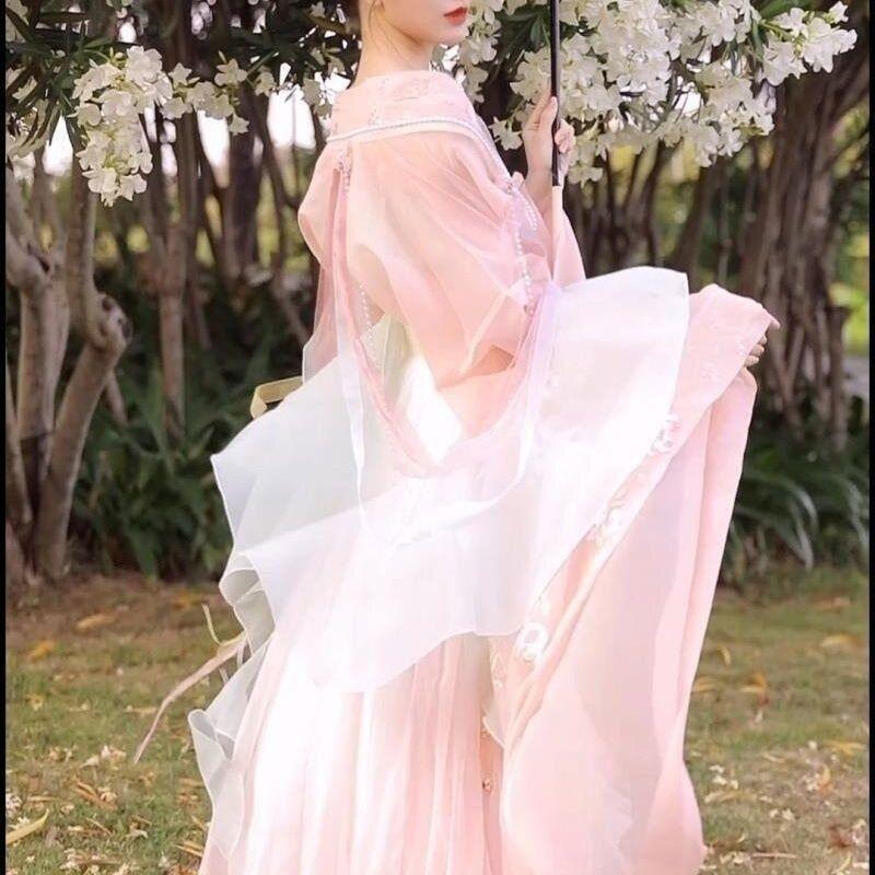 Chinese Hanfu Dance Dress Women Printed Shirt Hanfu Set Carnival Fairy Cosplay gallery