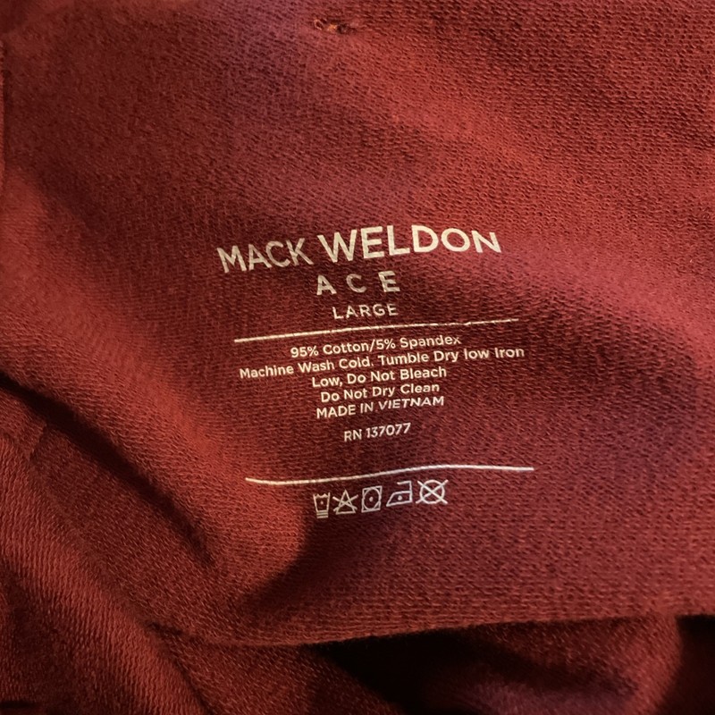 Mack Weldon Ace Pants Mens Large For Daily Wear Sweatpants Drawstring Maroon gallery