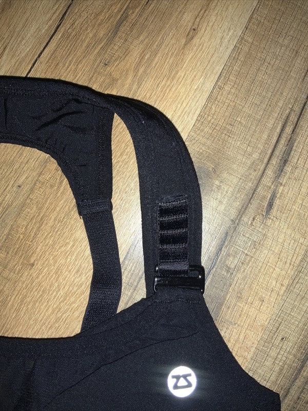 ZENSAH Women Athletic Sport Bra High Scoop Neck Ladder Strap Racerback Black 34C gallery