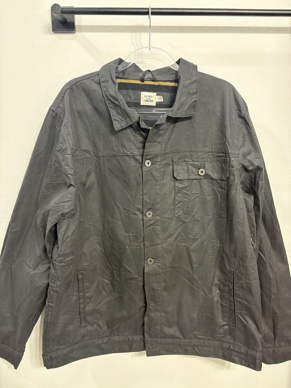 Flint and Tinder Waxed Trucker Jacket Lined Weather-Resistant Gray XXL-T