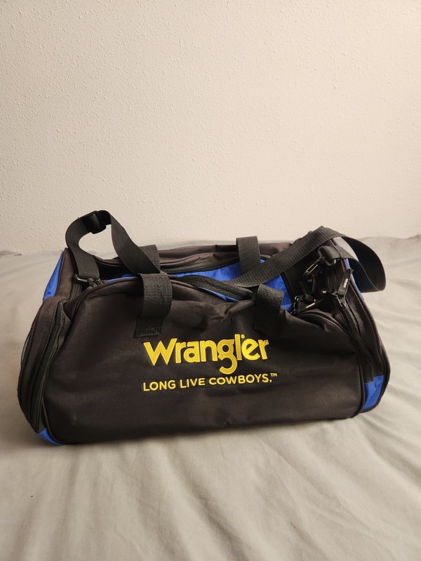 2011 Wrangler National Finals Rodeo Duffel Bag Blue Las Vegas Long Live Cowboys