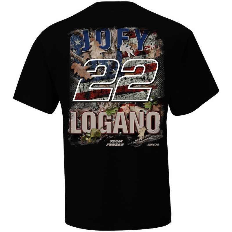 Joey Logano Team Penske Patriotic Camo Racing T Shirt Fan Tee gallery
